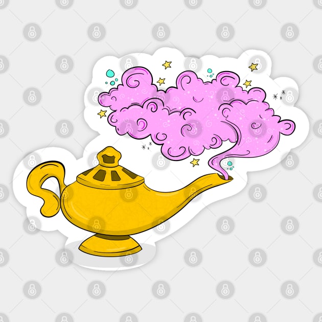 The Genies Magic Lamp Sticker by ShutterStudios